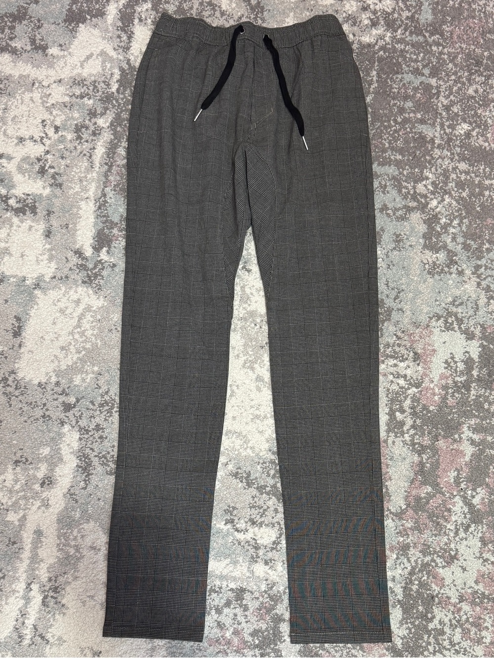 Zanerobe Gray Plaid Drawstring Dress Pants